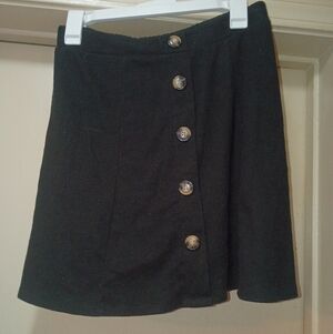 Black Button-Up Women's Skirt